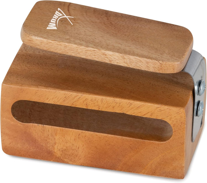 XDrum CW-S Cajon Woodblock Set - Montierbarer Holzblock - Klettstreifen auf der Rückseite - Kann mit