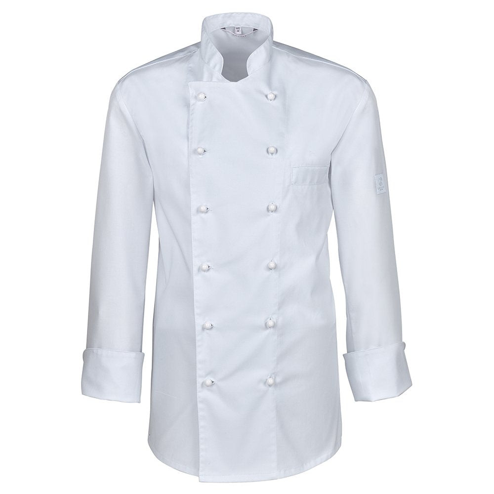 Greiff Gastro Moda Cuisine Herren Premium-Kochjacke Regular-Fit XS Weiss, XS Weiß