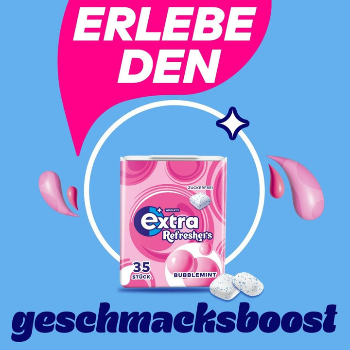 EXTRA® REFRESHERS Dose Bubblemint, erfrischendes Geschmackserlebnis, 6x35 Stück, Bubblemint