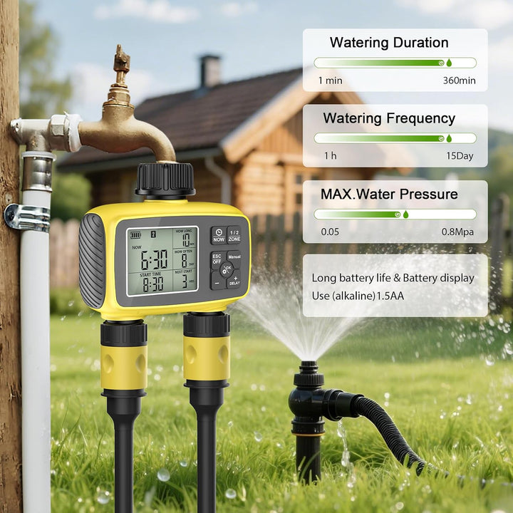 Gartenbewässerung Wasser Timer, Bewässerungssteuerung für Garten | Flexible Bewässerung Dank mit 2 A