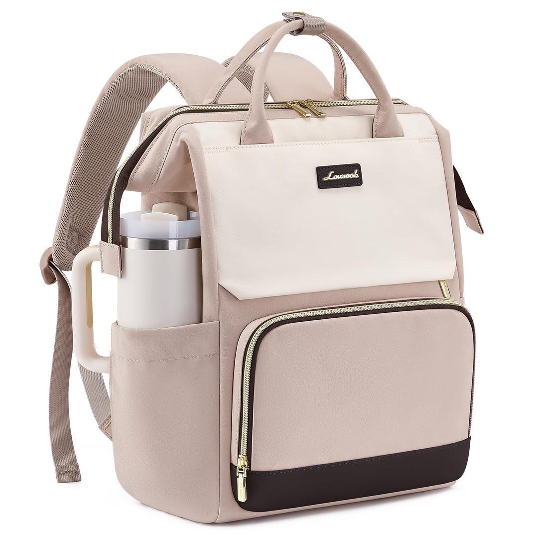 LOVEVOOK Rucksack Damen, 15,6 Zoll Laptop Schulrucksack für Grosse Trinkflasche, Travel Backpack Wom