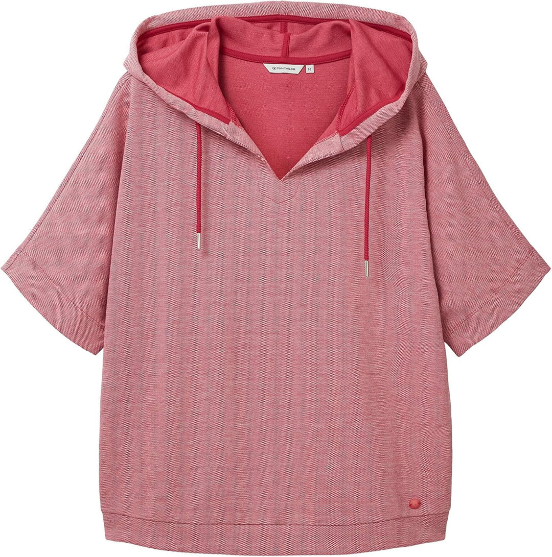 TOM TAILOR Damen Sweatshirt mit Kapuze XS 31647 - Nouveau Pink, XS 31647 - Nouveau Pink