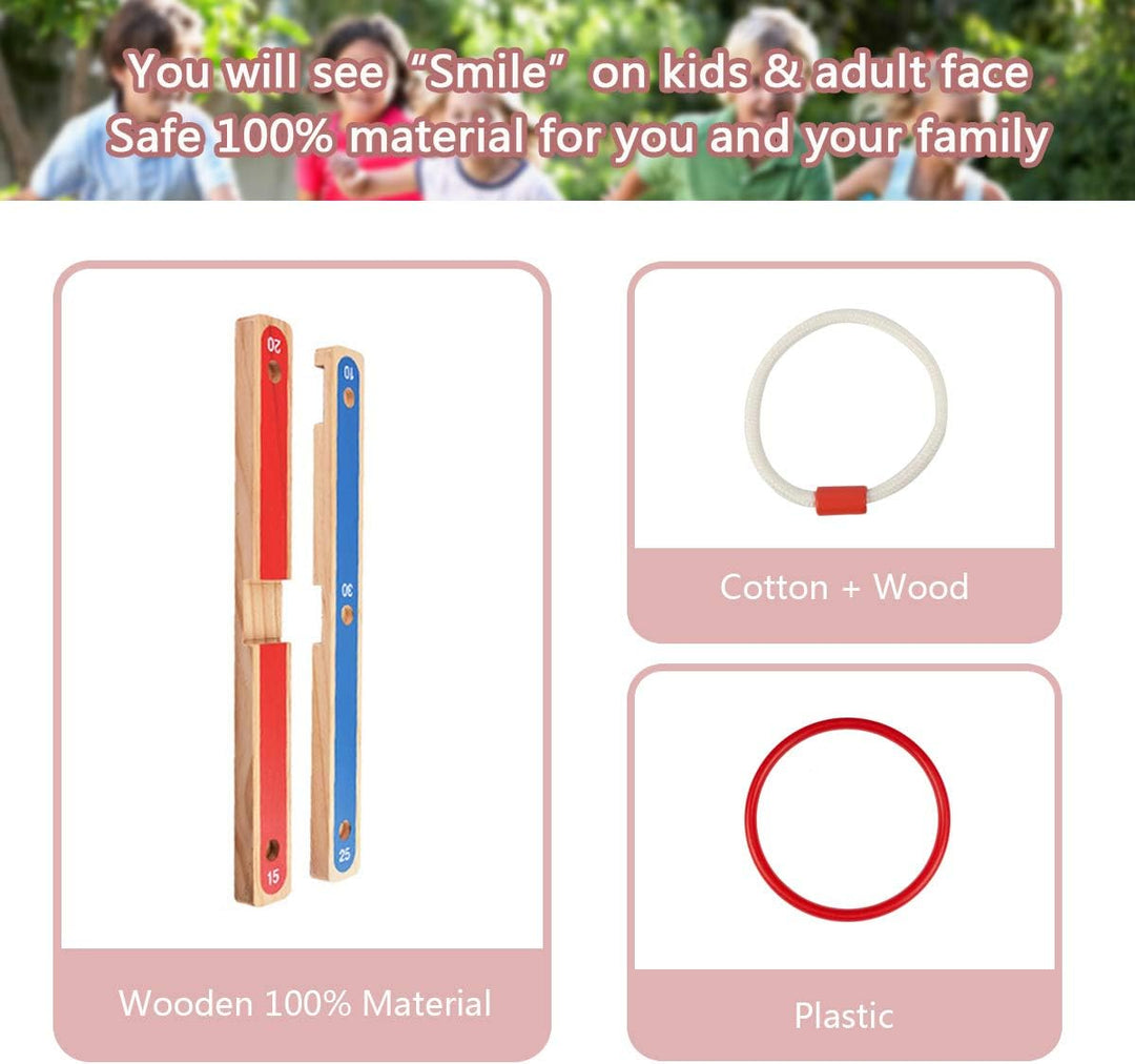 Wurfspiel Ringwurfspiel, UlifeME Garten Spiele für Kinder und Erwachsene, 5 Pcs Hölzerne Seilringe +