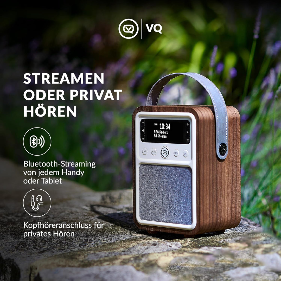 VQ VQ-MONTY-WT Monty Radio w/Bluetooth Wahlnuss