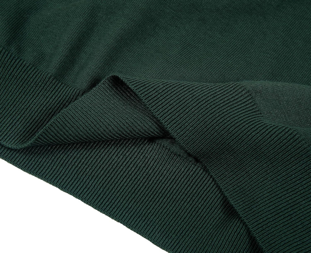 Krumba Herren Baumwolle Übergross V-Ausschnitt Klassik Pullover 3XL Grün, 3XL Grün