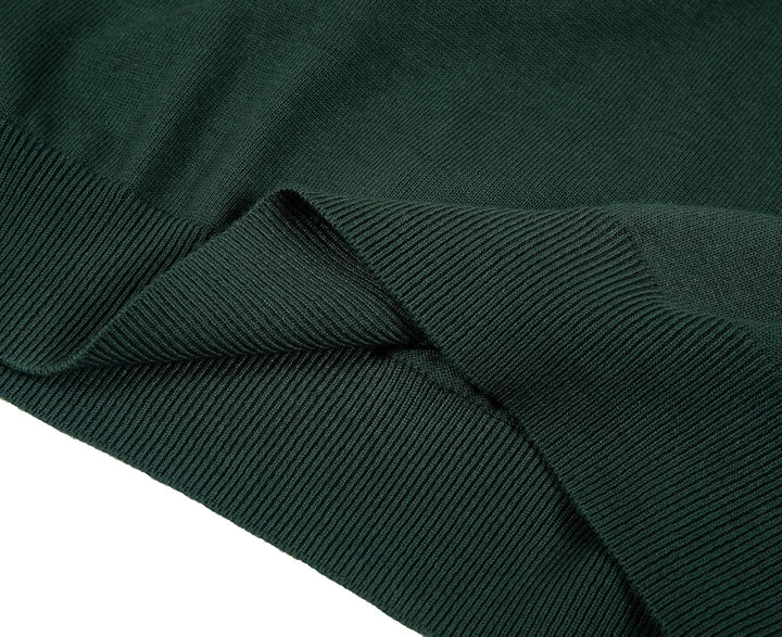 Krumba Herren Baumwolle Übergross V-Ausschnitt Klassik Pullover 3XL Grün, 3XL Grün