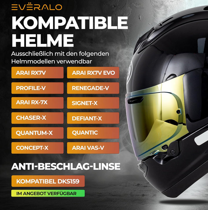 Everalo Kompatibel mit Arai Rx7v Visier - Vas v - Chaser X - Rx7x - Quantum X - Signet X - Defiant X