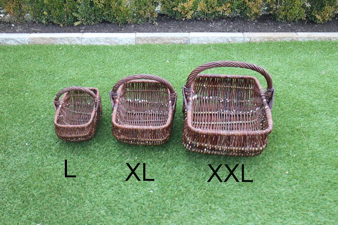 Erntekorb aus Weide Kartoffelkorb Einkaufskorb Weidenkorb Pilzkorb Weiden Blumenkorb (XXL), XXL