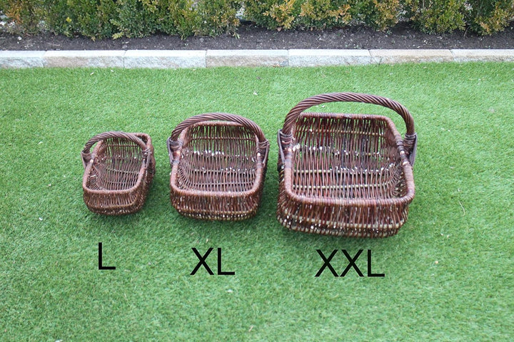 Erntekorb aus Weide Kartoffelkorb Einkaufskorb Weidenkorb Pilzkorb Weiden Blumenkorb (XXL), XXL
