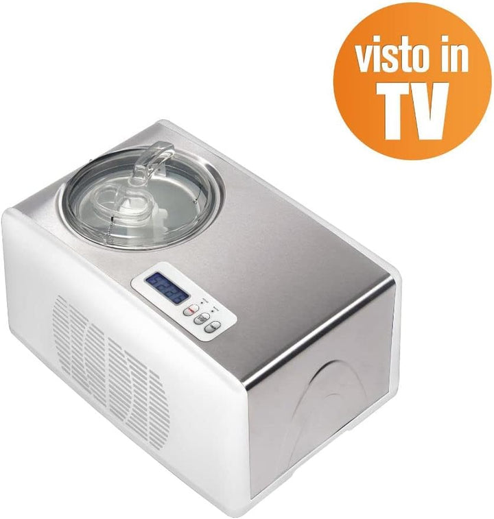 Melchioni Family | Eismaschine mit Kompressor FROSTY, Automatisch, Eiscreme in 60 Minuten, 150W, 1,5