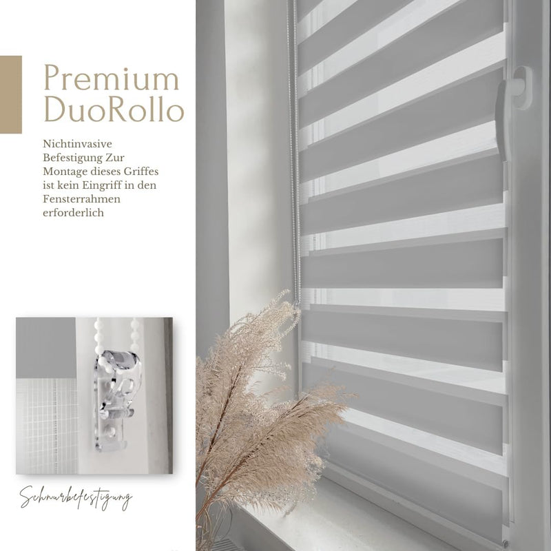 Home-Vision® DuoRollo Klemmfix, Doppelrollo ohne Bohren mit Klämmträgern, Rollos für Fenster und Tür