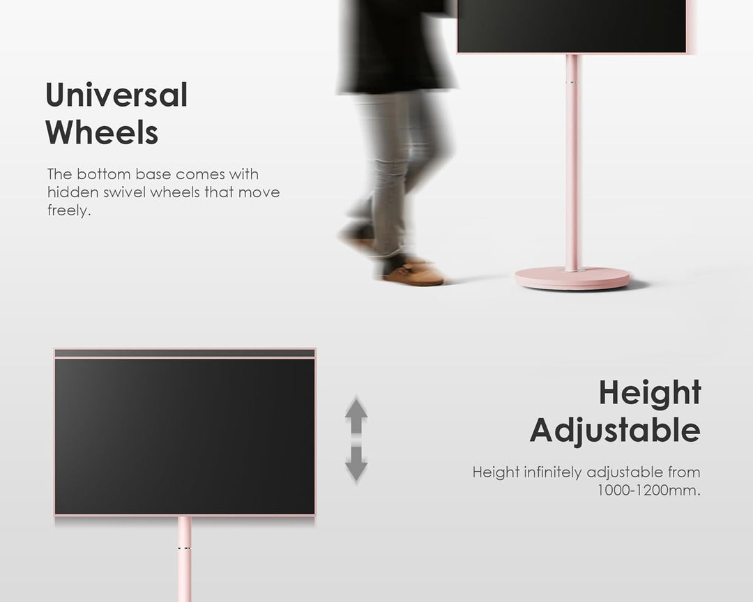 FITUEYES Design TV Ständer Rollbar für 24-48 Zoll Fernseher Mobiler TV Standfuss höhenverstellbar Mo