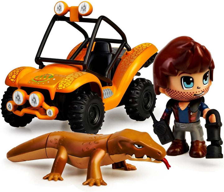 Pinypon Action - Wild. Buggy mit grossem Eidechse, Spielzeug-Set mit einem Auto, Einer Pinypon-Explo