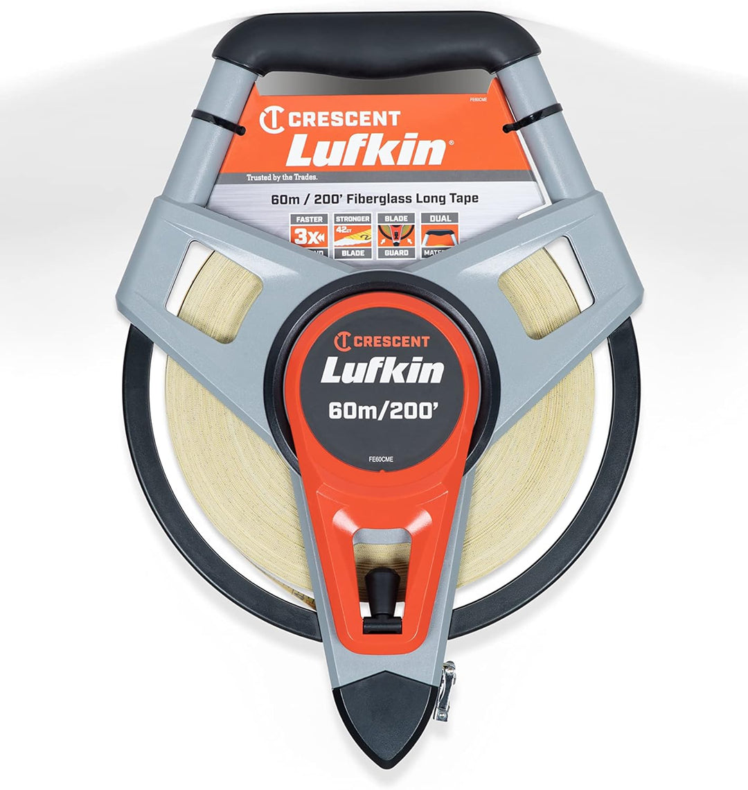 Lufkin FE60CME Glasfaser-Massband 60m x 19mm / 200' x 3/4, mit metrische und englische Masseinteilun