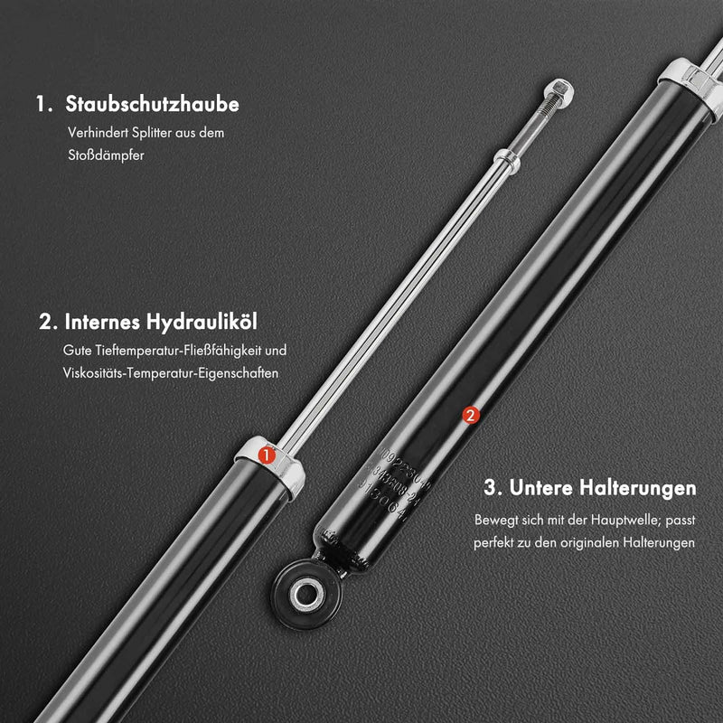 Frankberg 2x Stossdämpfer Gasdruck Hinten Kompatibel mit C1 PM PN Schrägheck 1.0L 1.4L 2005-2014 Ayg