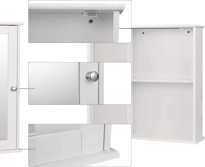 EUGAD Spiegelschrank für Badzimmer Hängeschrank Badschrank Spiegel mit Ablage Schminkschrank aus Hol