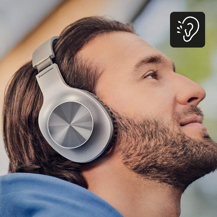 Panasonic RB-HX220BDES Kabellose Over-Ear-Kopfhörer - Ergonomische Passform, Extra Bass, 23 Stunden