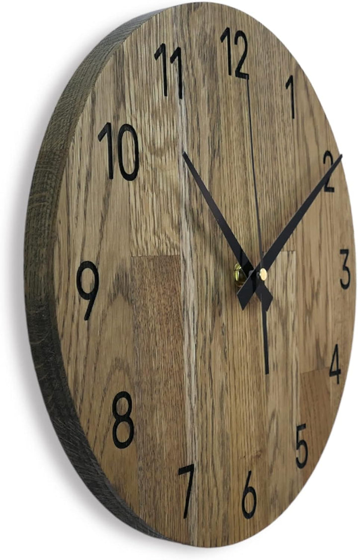SENTOP Wanduhr aus Holz MAS002, Wanduhr aus Eiche, Moderne Wanduhr, Heimdekoration, Wanduhr aus echt