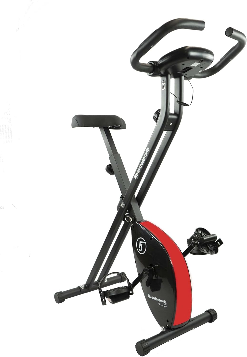 Fjoerdesports faltbarer Fahrradtrainer, Heimtrainer, Fitnessfahrrad LCD Trainingscomputer, klappbare