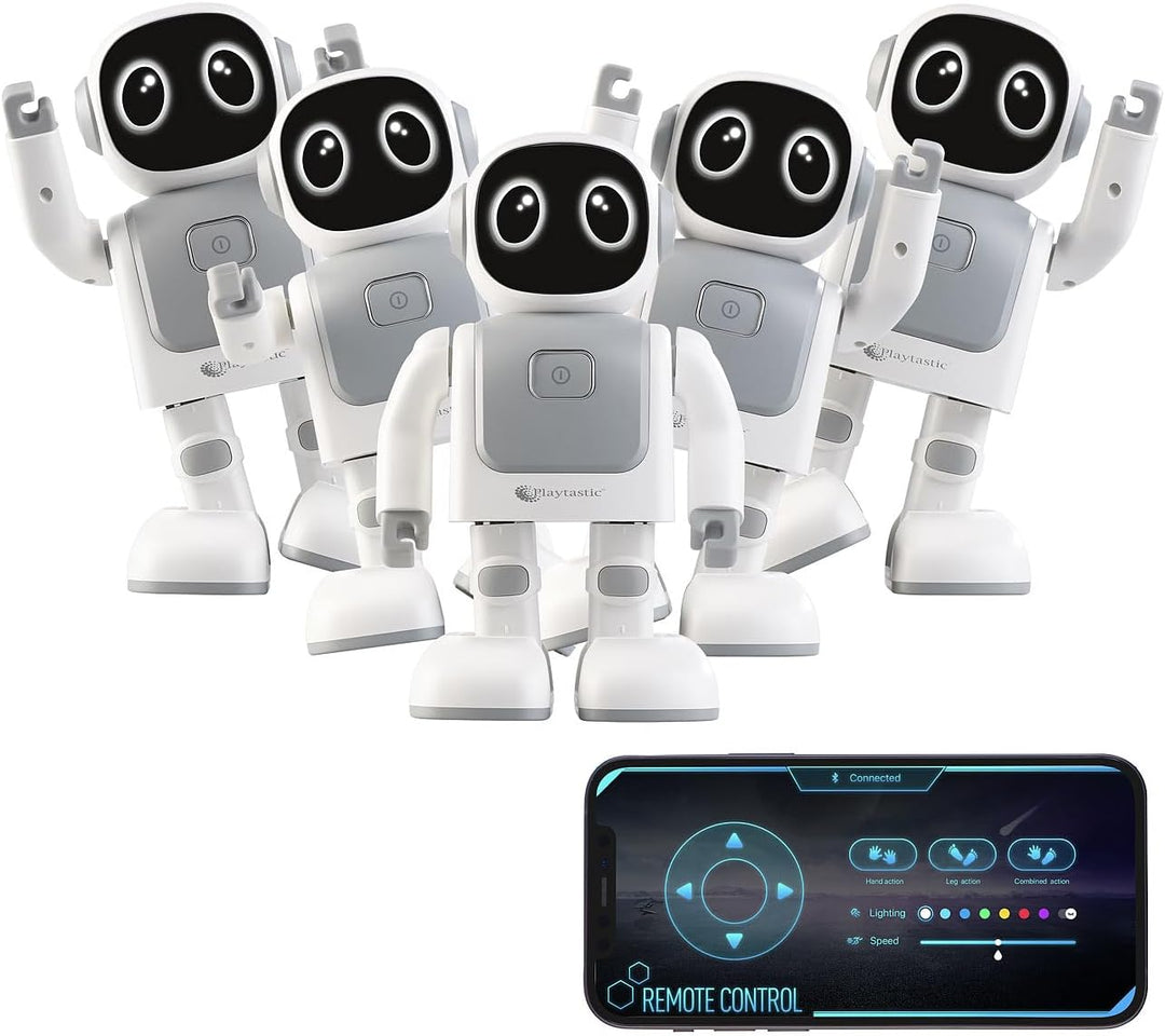 Playtastic Mini Roboter: App-programmierbarer Roboter, 130 Bewegungen, Bluetooth, Lautsprecher (Tanz