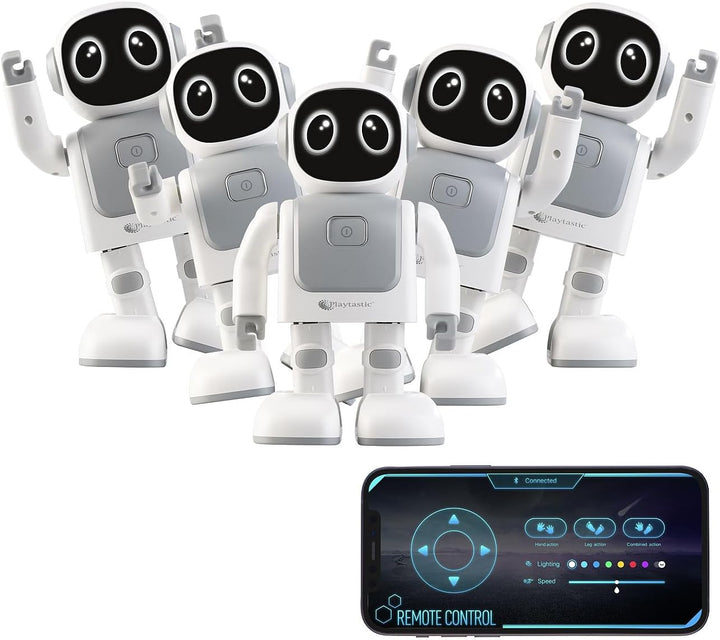 Playtastic Mini Roboter: App-programmierbarer Roboter, 130 Bewegungen, Bluetooth, Lautsprecher (Tanz