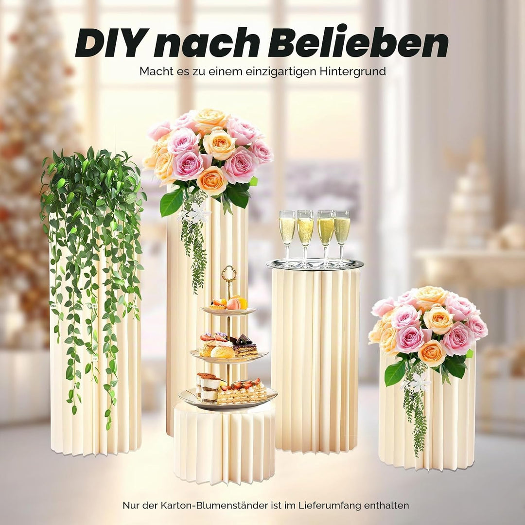 Hochzeit Karton Blumenständer Faltbarer Tafelaufsatz mit Acryldeckel Dekoration für Hochzeit Party G