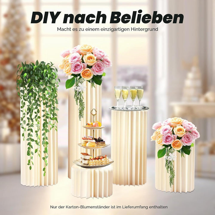 Hochzeit Karton Blumenständer Faltbarer Tafelaufsatz mit Acryldeckel Dekoration für Hochzeit Party G