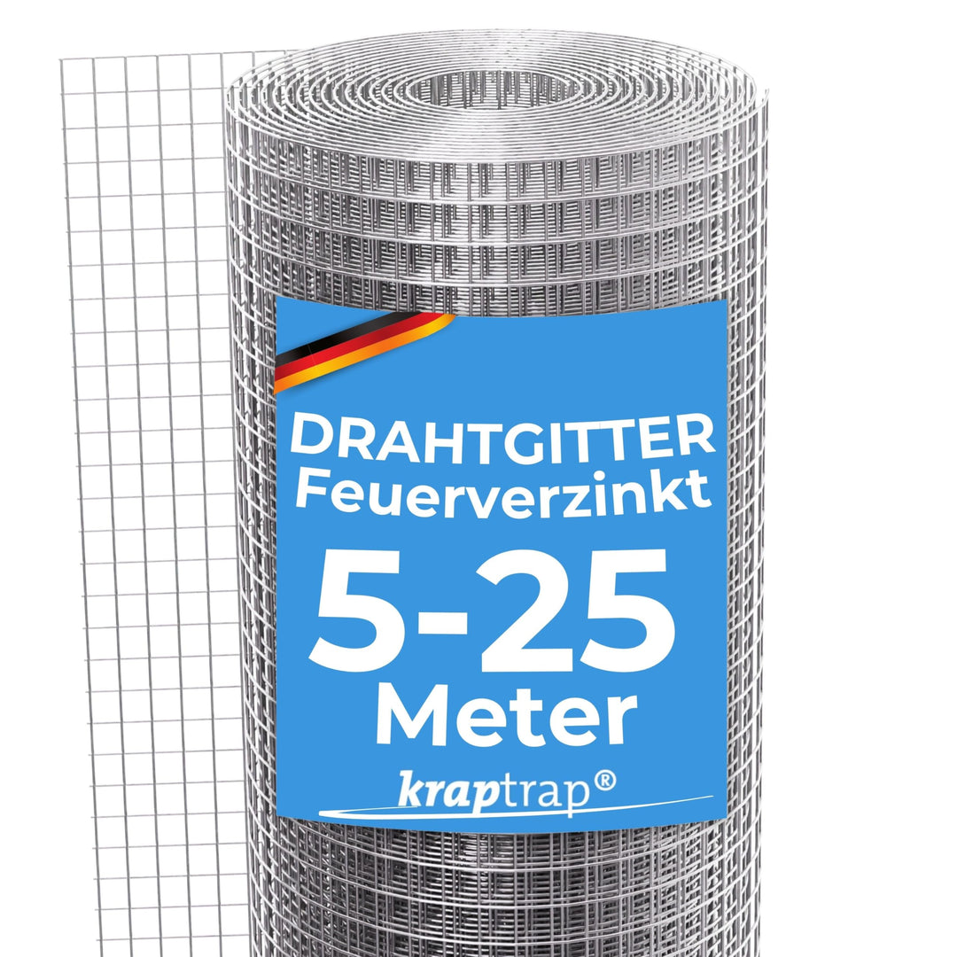 KrapTrap Volierendraht Drahtgitter I 19x19mm I 1m x 25m x 1,35mm I verzinkt I Drahtgitter als Vogeld