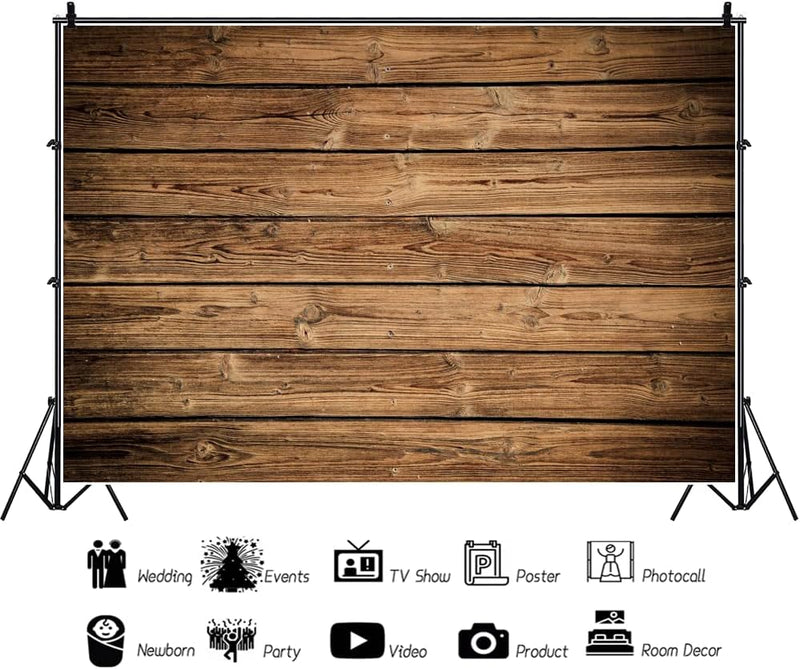 Renaiss 3.5x2.5m Rustikale Holz Hintergrund Braun Holzbrett Wand Boden Fotografie Hintergründe für B