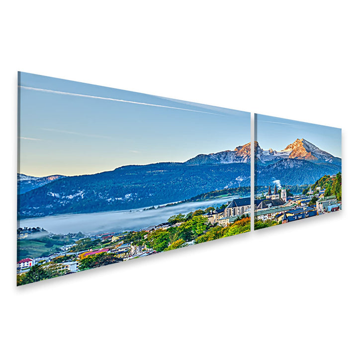 islandburner Bild auf Leinwand Berg Watzmann Stadt Berchtesgaden Bayerische Alpen Bilder Wandbilder