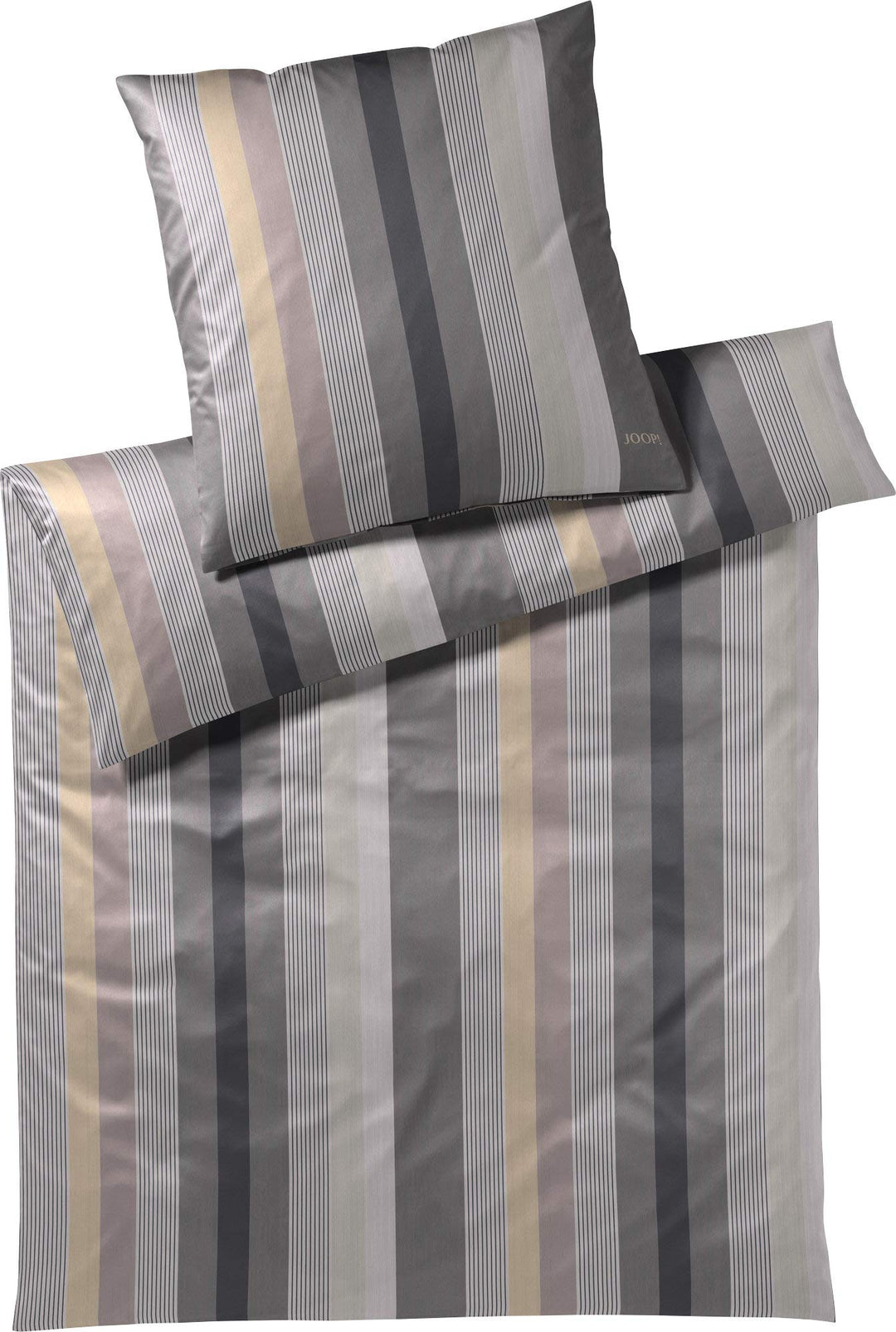 Joop! Bettwäsche Stripes Stone Kissenbezug einzeln 80x80 cm, Kissenbezug einzeln 80x80 cm