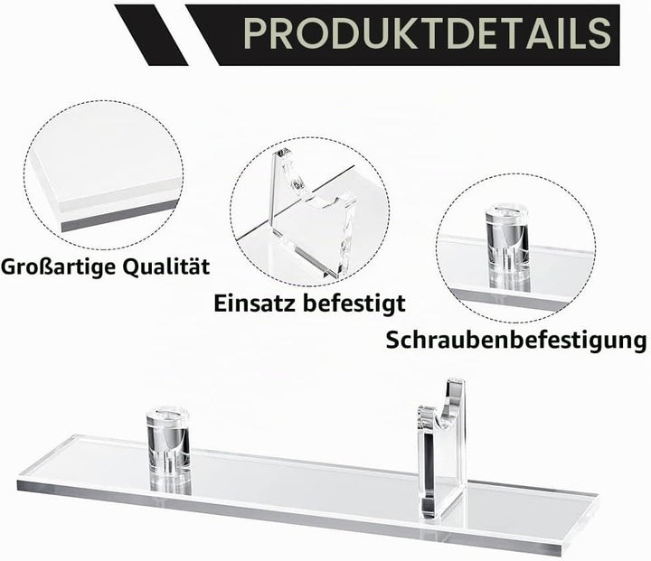 Sudemota 2x Messer-Feststellanzeige-Standfuss-Tischmesser-Anzeigehalter Acryl-Messerkasten Einzelner