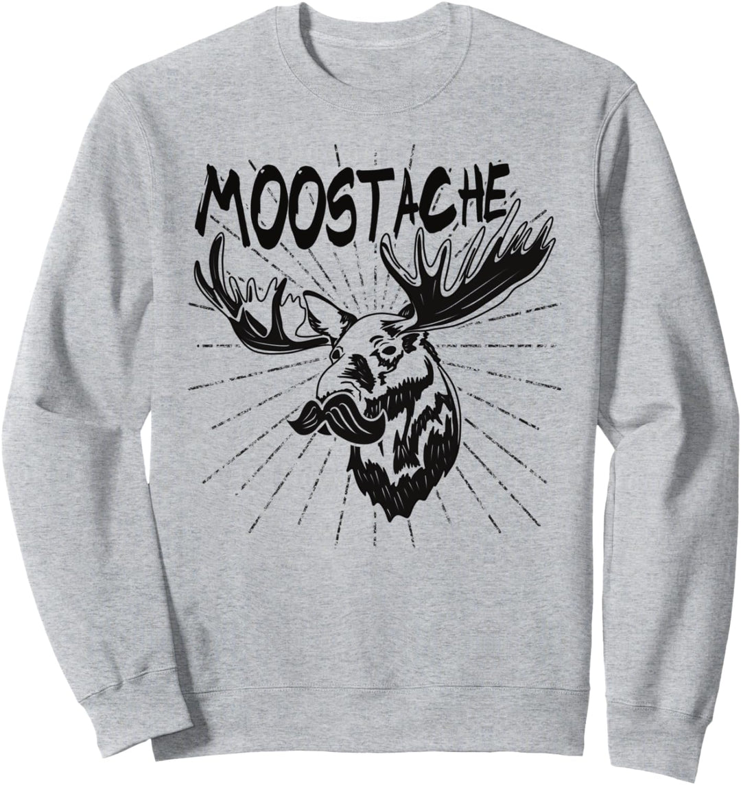 Moostache - Lustiger Elch mit Schnurrbart Sweatshirt