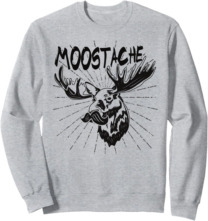 Moostache - Lustiger Elch mit Schnurrbart Sweatshirt