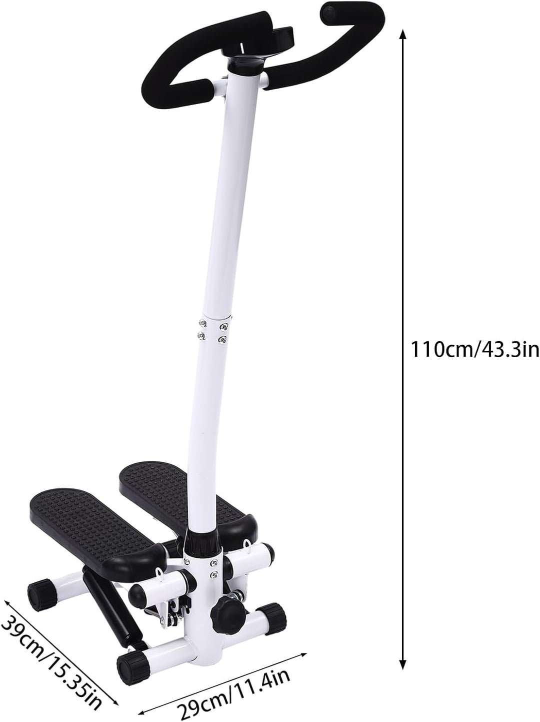 Mini Stepper für Zuhause 150kg Tragkraft, Fitness Stairmaster mit Echtzeit-Display, Widerstandsbände