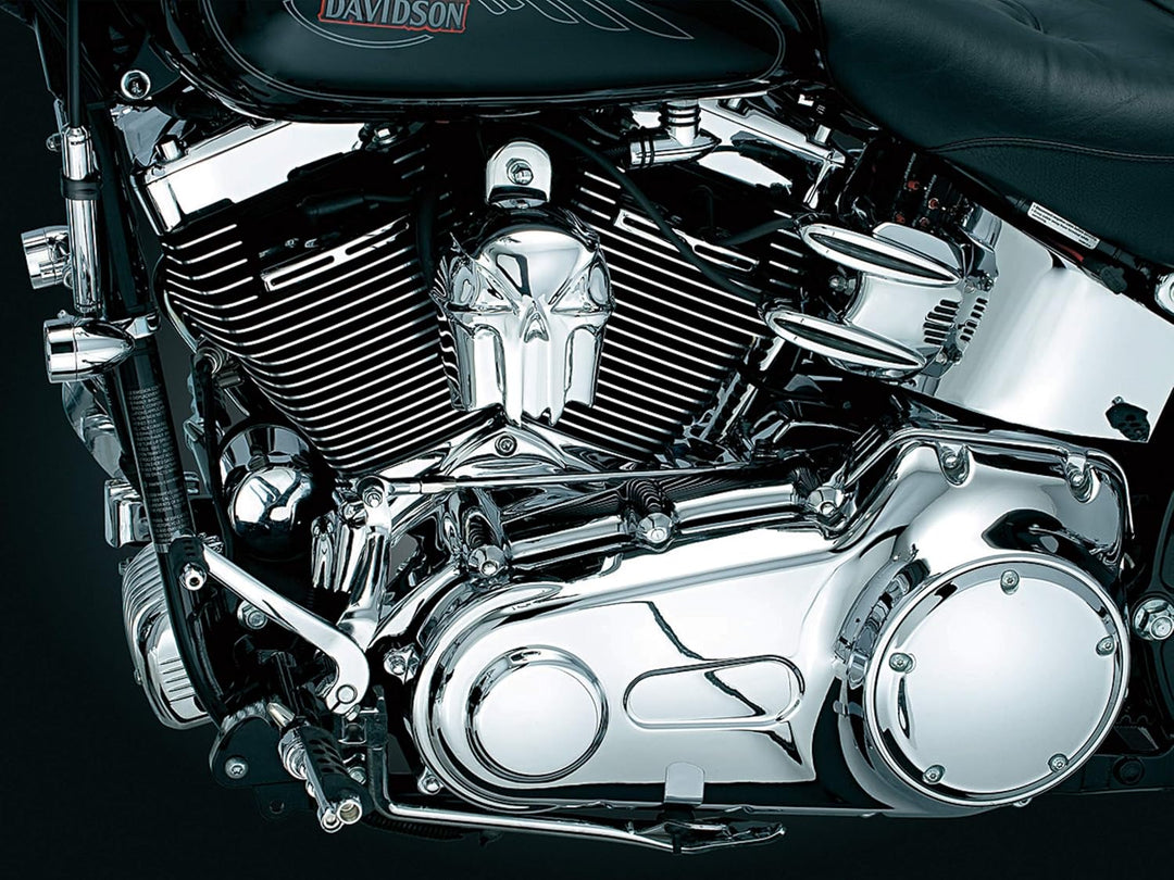 Kuryakyn 7718 Motorrad Accent Zubehör: Totenkopf Horn Abdeckung für 1992-2019 Harley-Davidson Motorr