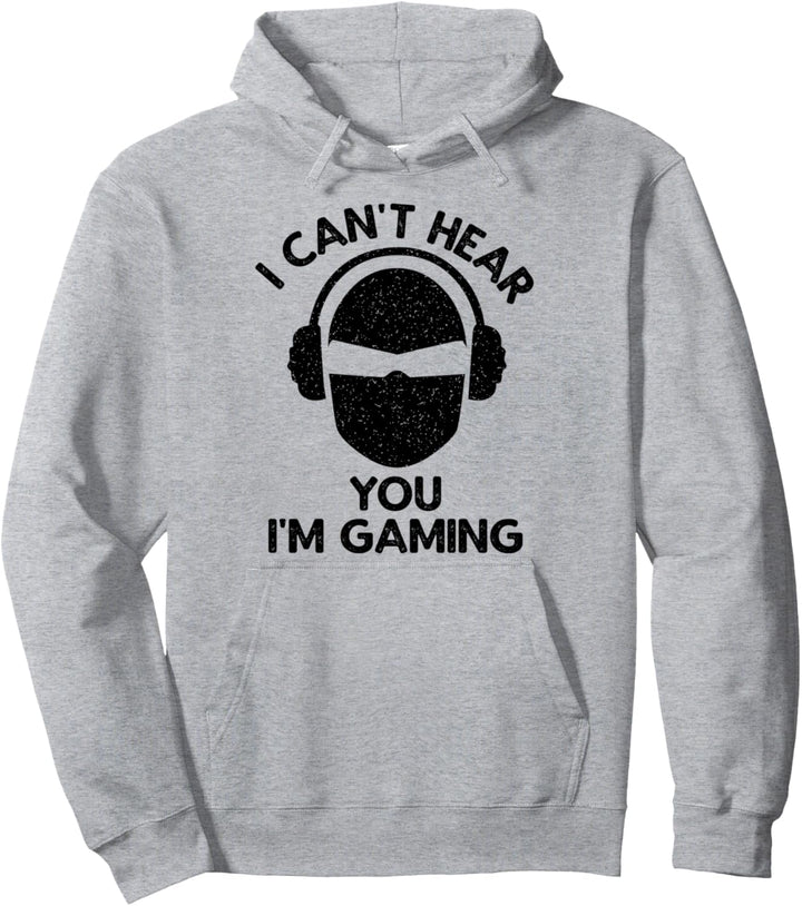 Ich kann dich nicht hören Ich spiele Vintage Gamer Headset Pullover Hoodie