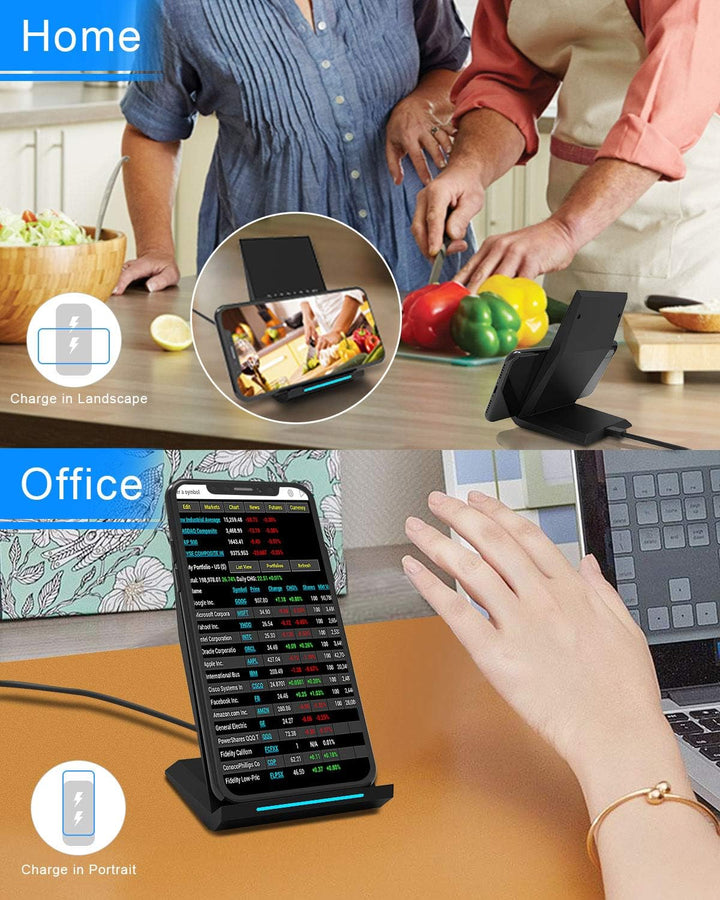 NANAMI Wireless Charger Stand 2 Pack - Induktive Ladestation für iPhone 15 14 13 12 pro 12 11 XS Max