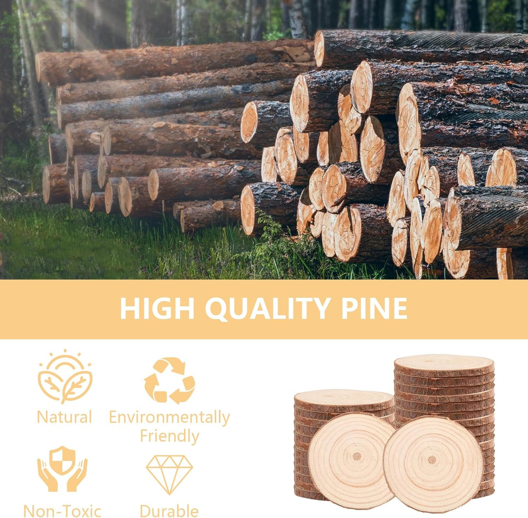APACALI 30 Stück Holzscheiben zum Basteln, Holzscheiben 7-8cm Baumscheiben zum Basteln Ohne Loch, Ru