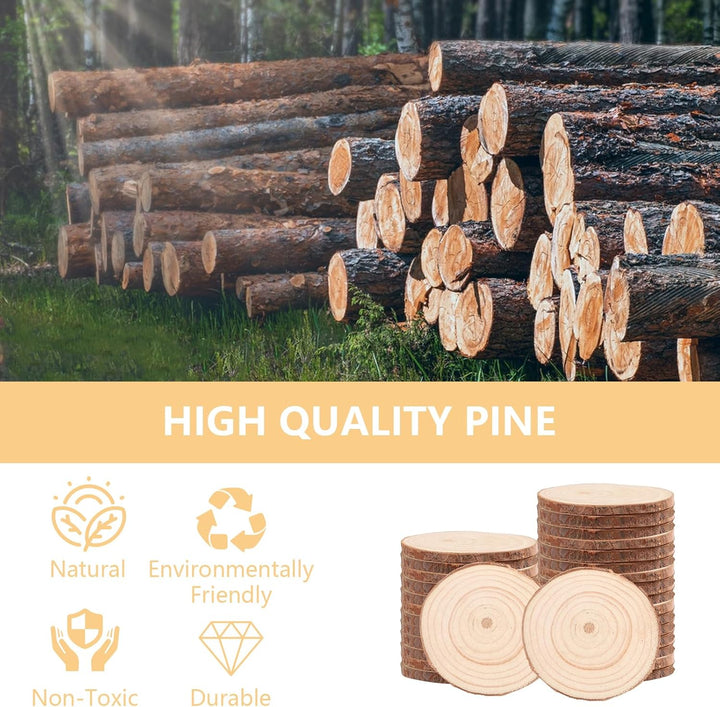 APACALI 30 Stück Holzscheiben zum Basteln, Holzscheiben 7-8cm Baumscheiben zum Basteln Ohne Loch, Ru