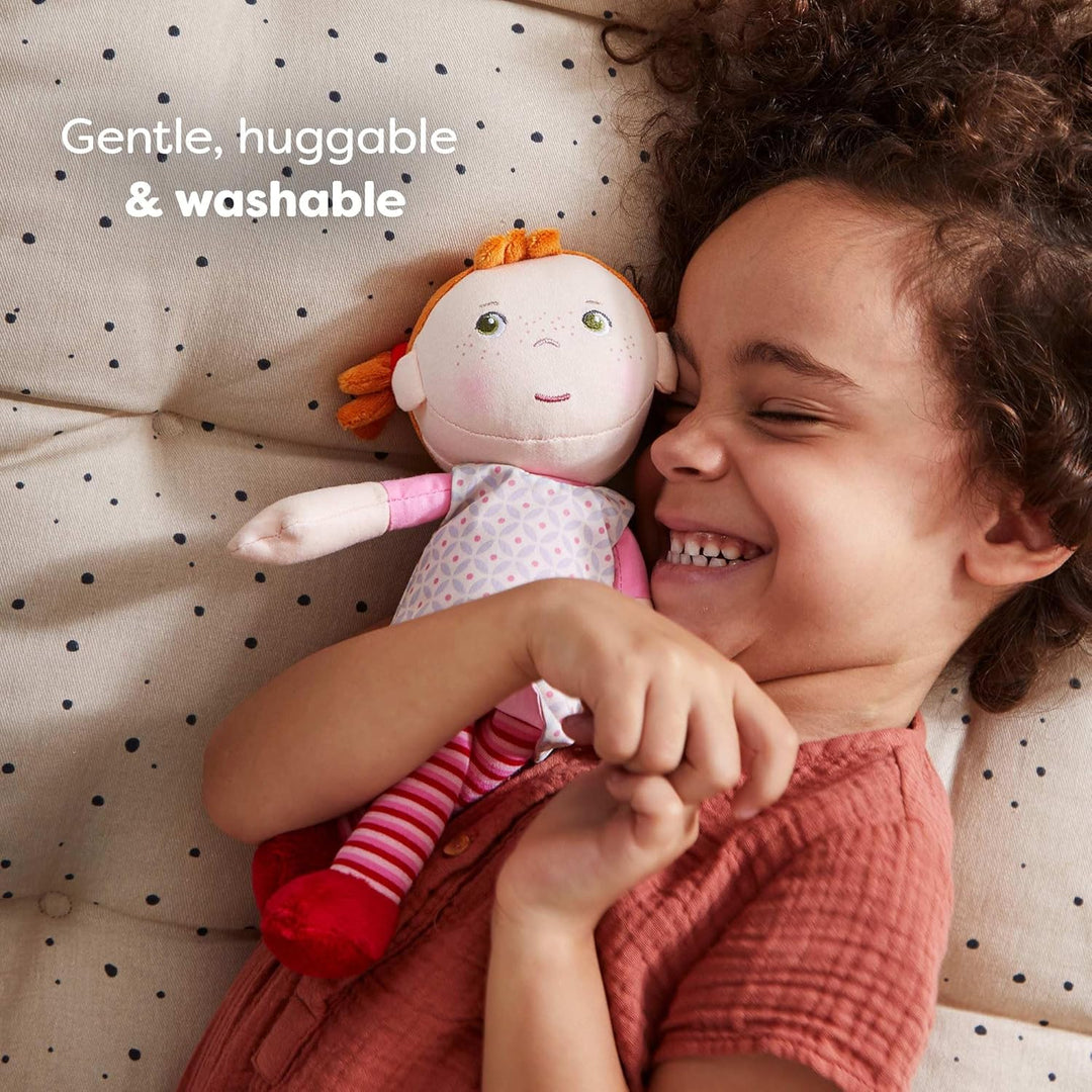 HABA Kuschelpuppe Roya – Weiche Stoffpuppe 25 cm, ideal für Babys und Kleinkinder – waschbar bei 30