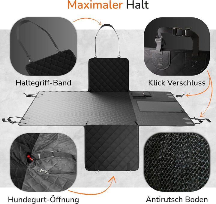 Upgrade4cars Hundedecke Auto Rückbank Wasserdicht & Gepolstert | Hunde Autositz Schondecke | Rücksit
