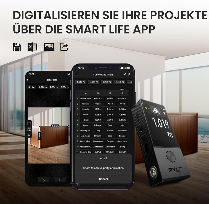 MiLESEEY D9 Pro Laser-Entfernungsmesser mit visueller Ausrichtungsanzeige, 100m professionelles Lase
