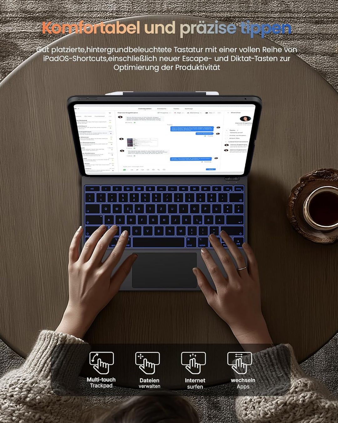 typecase Edge für Apple iPad Pro 13 Hülle mit Tastatur(M4/M5) (2024/2025), für iPad 13 Pro Hülle mit