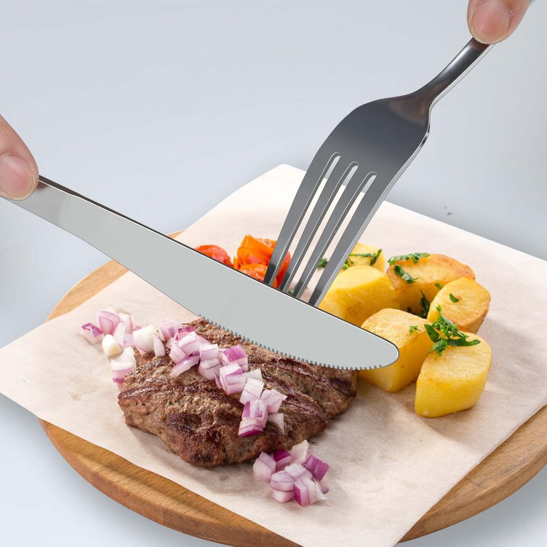 Bestdin Besteck Set mit Steakmesser, 36 teilig Besteck Set 6 Personen, Edelstahl Besteckset mit Mess