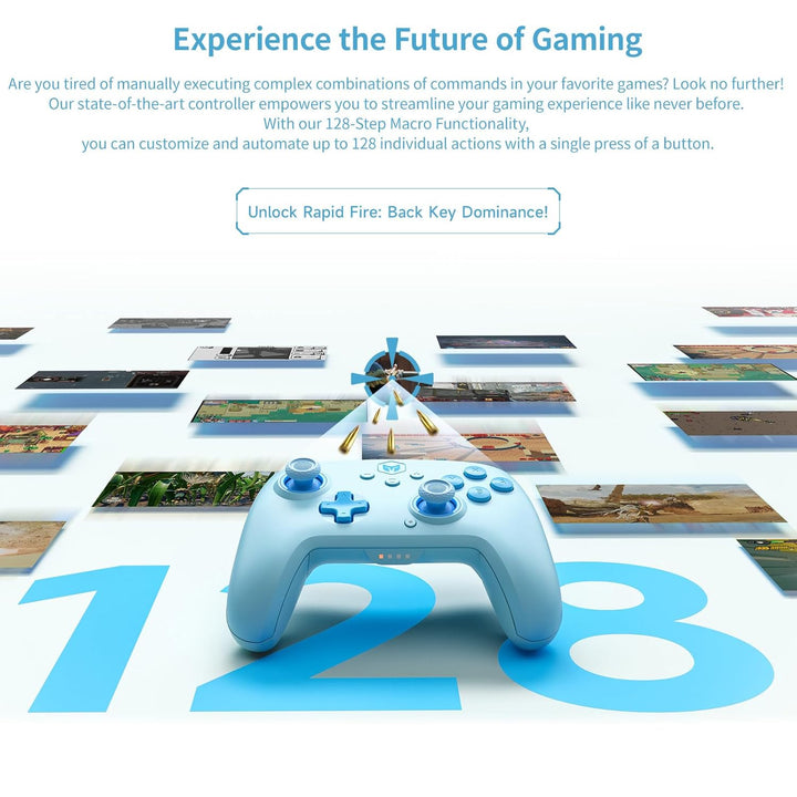 BIGBIG WON Wireless Controller Für PC, 6-Achsen-Gyroskop, Dual Shock, 128-stufige Makroprogrammierun