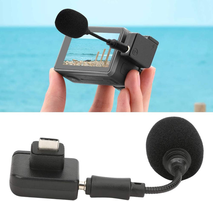 EBTOOLS Mikrofon, Metall Leichter Kondensator Aufnahmemikrofon Audio Adapter für OSMO Action Sportka