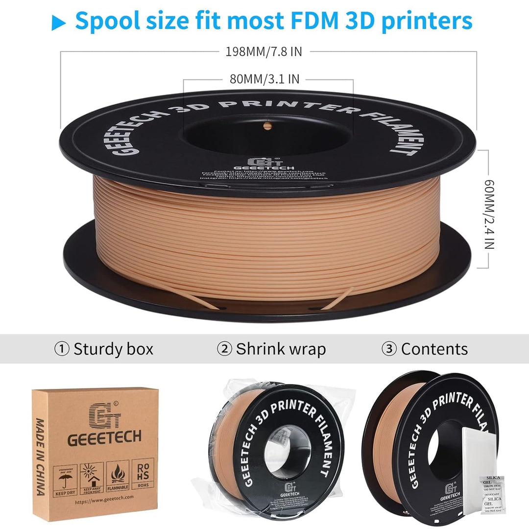 GEEETECH Matte PLA Filament, 3D-Drucker PLA Filament 1 kg Spule, Genauigkeit +/- 0,03 mm, Hautfarbe,