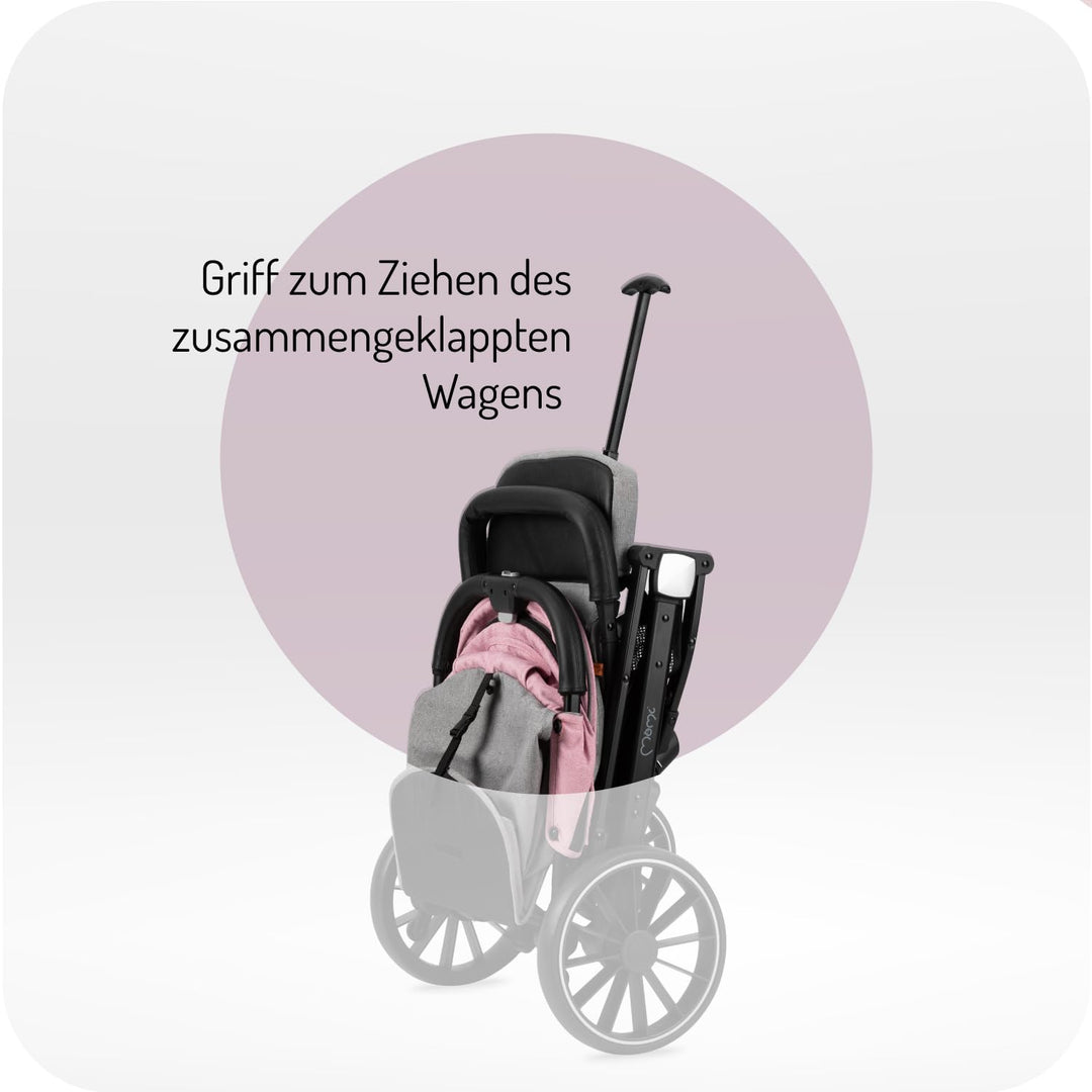 MoMi ESTELLE PLUS LIGHT Kinderwagen ab 6. Monat (bis 22 kg), klappbarer Buggy mit 5-Punkt-Sicherheit