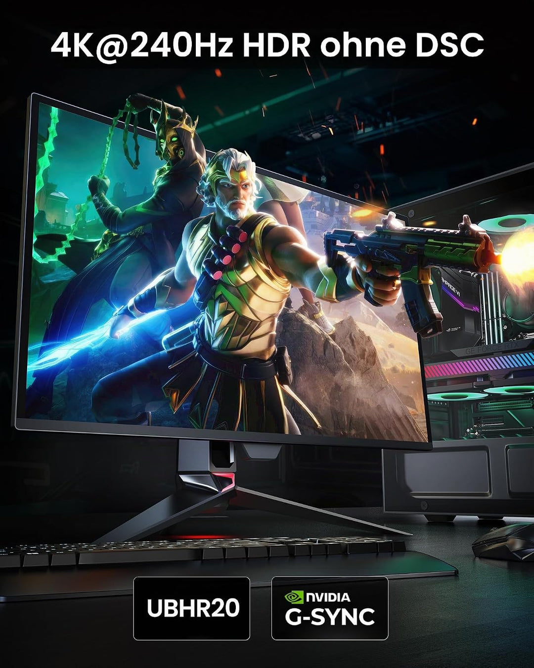 Silkland 80Gbps DisplayPort Kabel 2.1 1.5M [VESA-Zertifiziert] DP80, 8K@240Hz 4K@960Hz/540Hz/480Hz/2